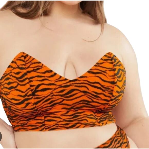 Savage X Fenty Curvy Lace Bandeau Bralette - Orange - Size: 2X - Picture 2 of 6